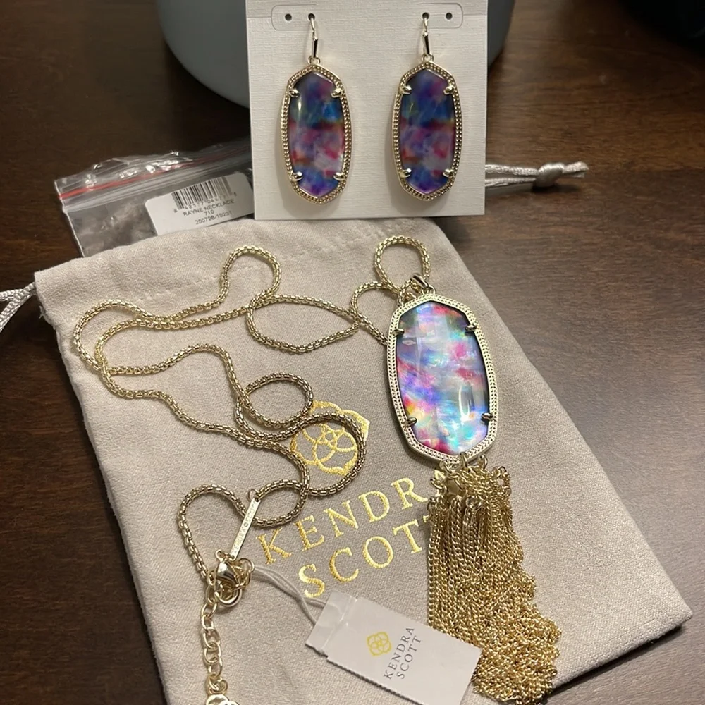 Kendra Scott Tie Dye Illusion Rayne 💙💜💗 - Picture 4 of 5